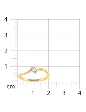 Argolla de oro amarillo 14 k Joyerías Bizzarro diamante