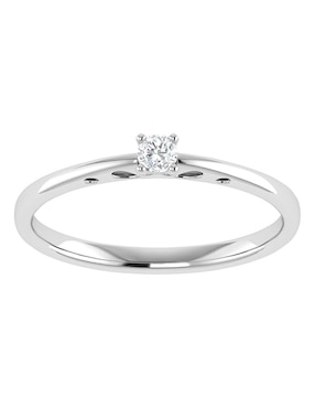 Argolla de oro blanco 14 k Joyerías Bizzarro diamante