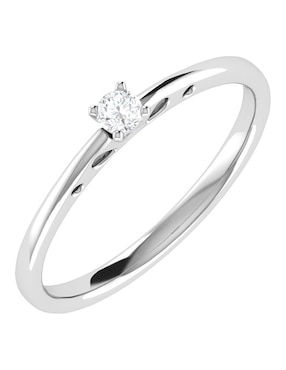 Argolla de oro blanco 14 k Joyerías Bizzarro diamante