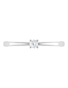 Argolla de oro blanco 14 k Joyerías Bizzarro diamante