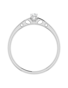 Argolla de oro blanco 14 k Joyerías Bizzarro diamante