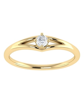 Argolla de oro amarillo 14 k Joyerías Bizzarro diamante