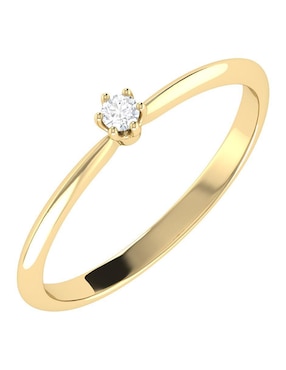 Argolla de oro rosa 14 k Joyerías Bizzarro diamante