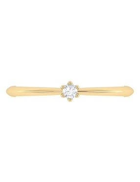 Argolla de oro rosa 14 k Joyerías Bizzarro diamante