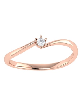 Argolla de oro rosa 14 k Joyerías Bizzarro diamante