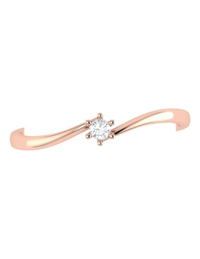 Argolla de oro rosa 14 k Joyerías Bizzarro diamante