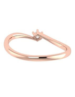 Argolla de oro rosa 14 k Joyerías Bizzarro diamante