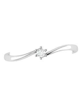 Argolla de oro blanco 14 k Joyerías Bizzarro diamante