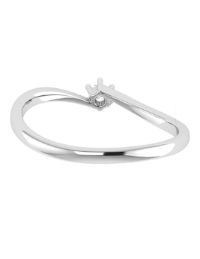 Argolla de oro blanco 14 k Joyerías Bizzarro diamante