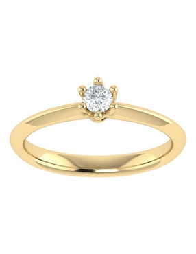 Argolla de oro amarillo 14 k Joyerías Bizzarro diamante