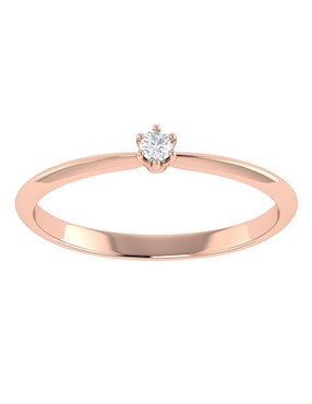 Argolla de oro rosa 14 k Joyerías Bizzarro diamante