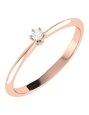 Argolla de oro rosa 14 k Joyerías Bizzarro diamante
