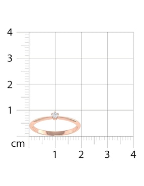 Argolla de oro rosa 14 k Joyerías Bizzarro diamante