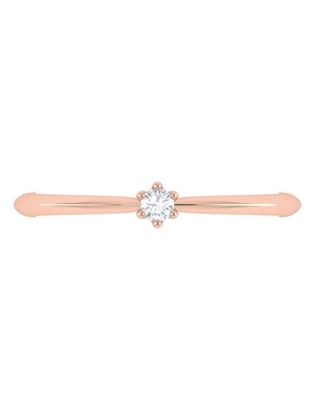 Argolla de oro rosa 14 k Joyerías Bizzarro diamante
