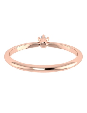 Argolla de oro rosa 14 k Joyerías Bizzarro diamante