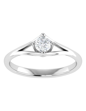 Argolla de oro blanco 14 k Joyerías Bizzarro diamante