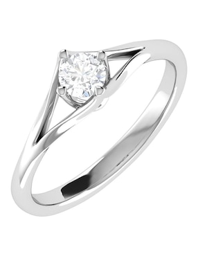 Argolla de oro blanco 14 k Joyerías Bizzarro diamante