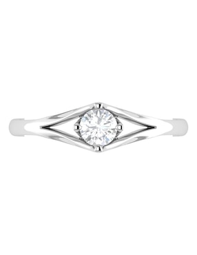 Argolla de oro blanco 14 k Joyerías Bizzarro diamante