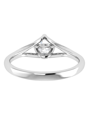 Argolla de oro blanco 14 k Joyerías Bizzarro diamante