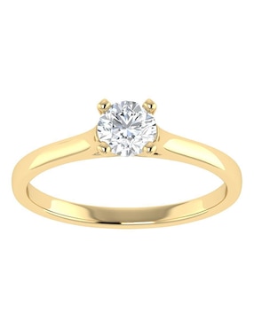 Argolla de oro amarillo 14 k Joyerías Bizzarro diamante