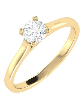 Argolla de oro amarillo 14 k Joyerías Bizzarro diamante
