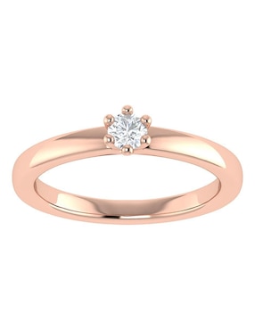 Argolla de oro rosa 14 k Joyerías Bizzarro diamante