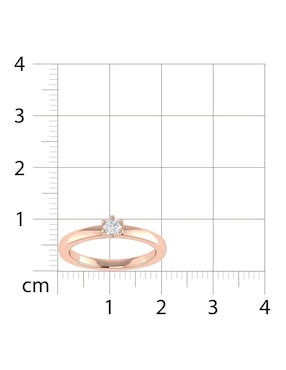 Argolla de oro rosa 14 k Joyerías Bizzarro diamante