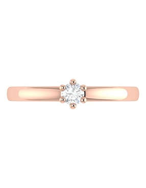 Argolla de oro rosa 14 k Joyerías Bizzarro diamante