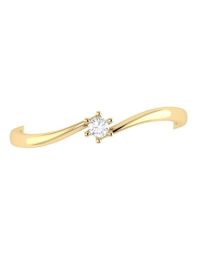 Argolla de oro amarillo 14 k Joyerías Bizzarro diamante