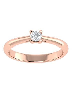 Argolla de oro rosa 14 k Joyerías Bizzarro diamante