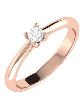 Argolla de oro rosa 14 k Joyerías Bizzarro diamante