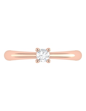 Argolla de oro rosa 14 k Joyerías Bizzarro diamante