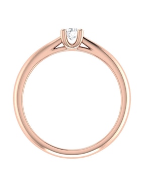 Argolla de oro rosa 14 k Joyerías Bizzarro diamante