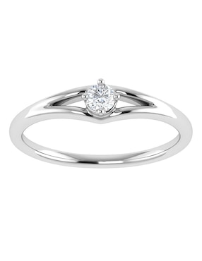 Argolla de oro blanco 14 k Joyerías Bizzarro diamante