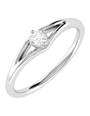 Argolla de oro blanco 14 k Joyerías Bizzarro diamante