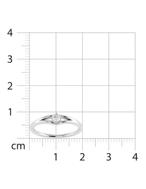 Argolla de oro blanco 14 k Joyerías Bizzarro diamante