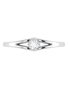Argolla de oro blanco 14 k Joyerías Bizzarro diamante