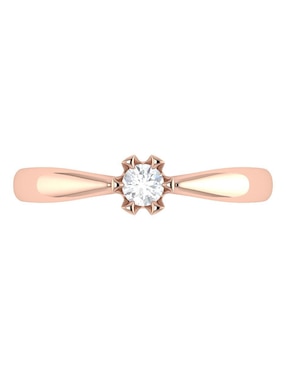 Argolla de oro rosa 14 k Joyerías Bizzarro diamante