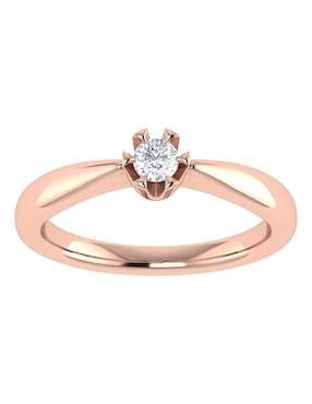 Argolla de oro rosa 14 k Joyerías Bizzarro diamante