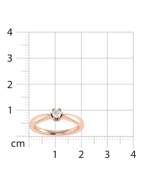 Argolla de oro rosa 14 k Joyerías Bizzarro diamante