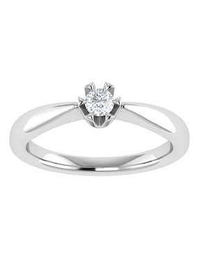 Argolla de oro blanco 14 k Joyerías Bizzarro diamante