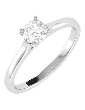 Argolla de oro blanco 14 k Joyerías Bizzarro diamante