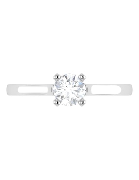 Argolla de oro blanco 14 k Joyerías Bizzarro diamante