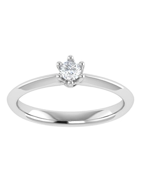 Argolla de oro blanco 14 k Joyerías Bizzarro diamante
