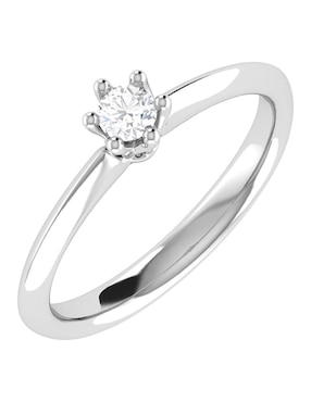 Argolla de oro blanco 14 k Joyerías Bizzarro diamante
