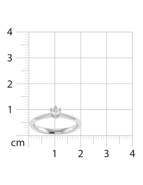 Argolla de oro blanco 14 k Joyerías Bizzarro diamante