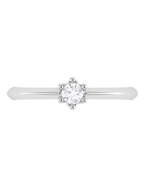 Argolla de oro blanco 14 k Joyerías Bizzarro diamante