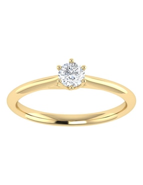 Argolla de oro amarillo 14 k Joyerías Bizzarro diamante