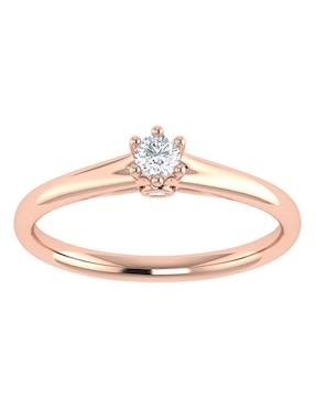 Argolla de oro rosa 14 k Joyerías Bizzarro diamante