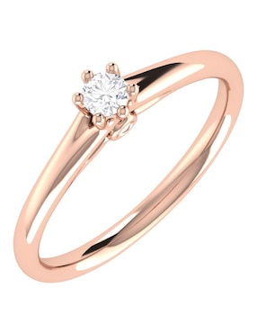Argolla de oro rosa 14 k Joyerías Bizzarro diamante